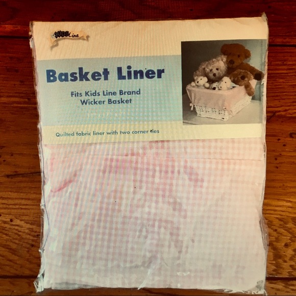 BOGO KidsLine TWO 2 pink checked basket liners - Picture 1 of 7